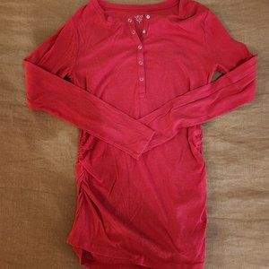 Gap Maternity Henley Ribbed Top - Size Small